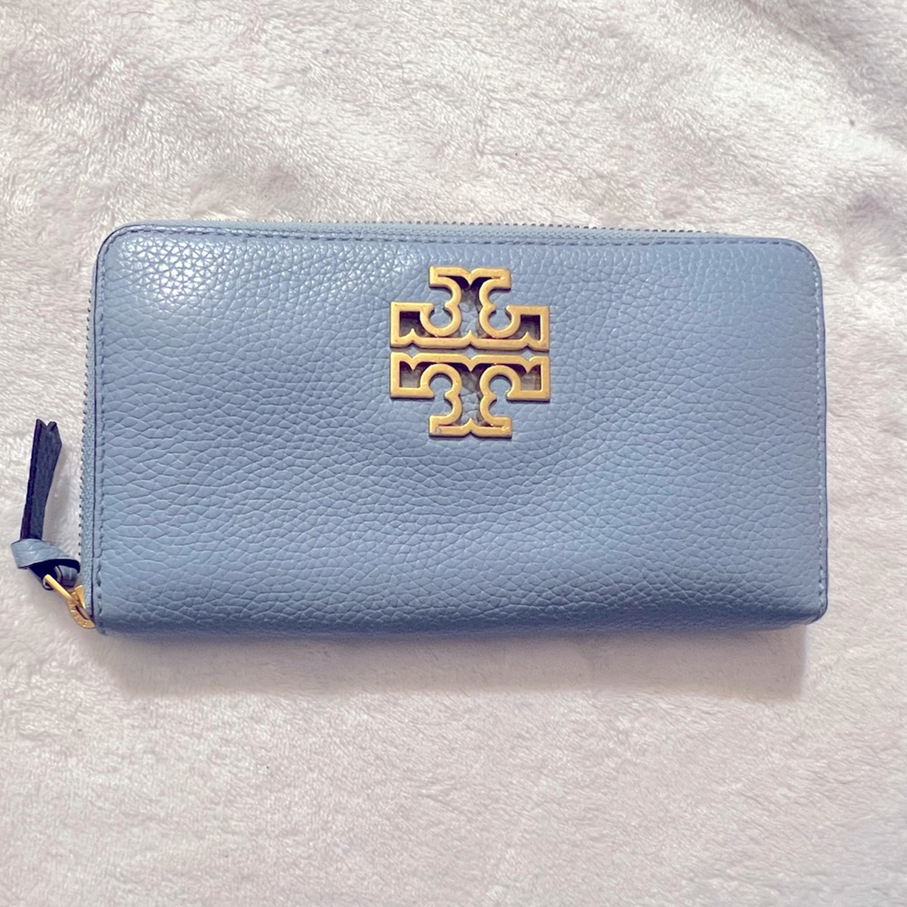 Tory Burch Blue Cloud Britten Continental wallet